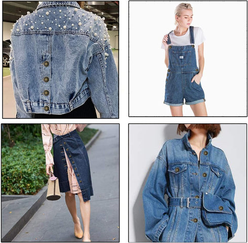 YouOKLight buttons for Jeans,17 mm no-sew nailess removable metal jeans buttons replacement repair combo thread rivets and screwdrivers,12 replace...